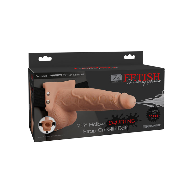 Fetish Fantasy Hollow Squirting Strap-On with Balls
