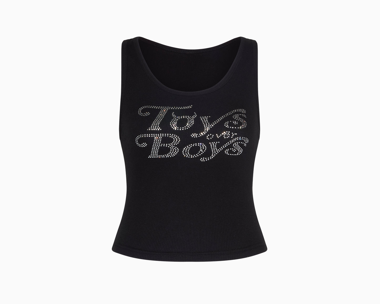 Rhinestone Crop Top - White