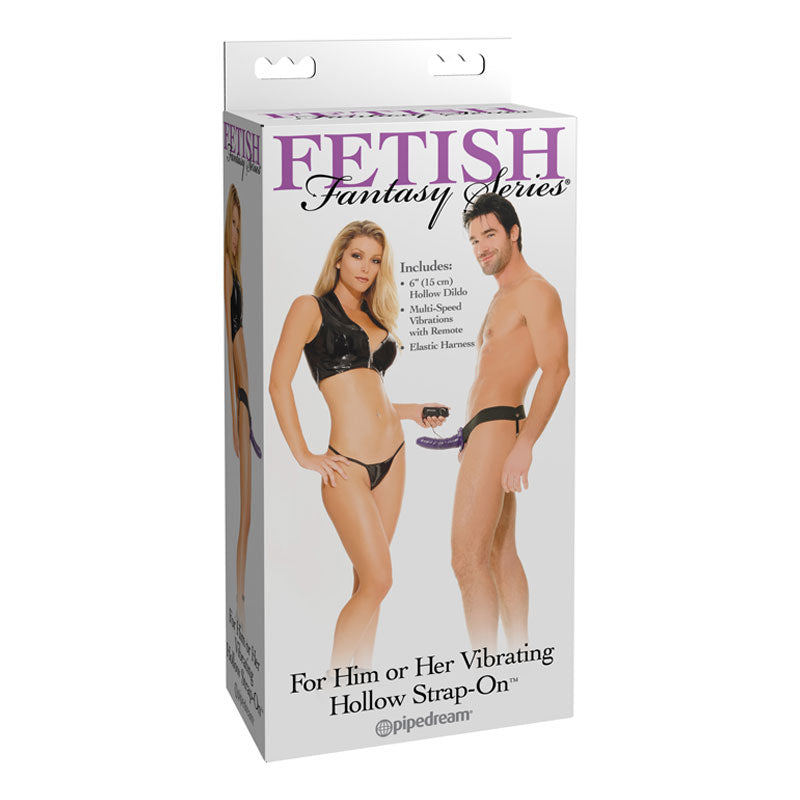 Fetish Fantasy For Him or Her Vibrating Hollow Strap-On