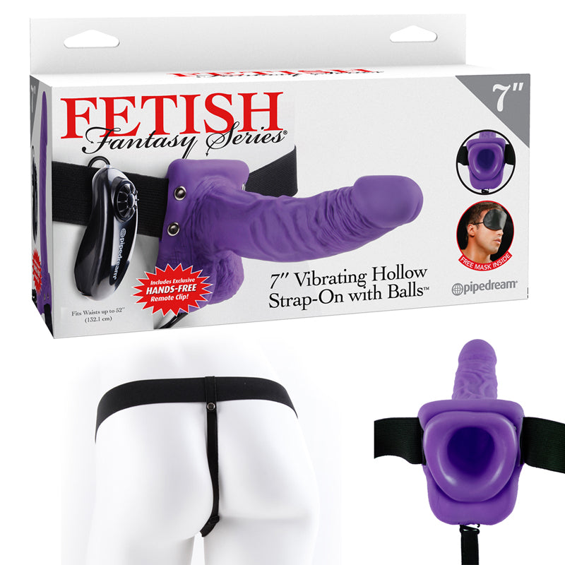 Fetish Fantasy 7" Vibrating Hollow Strap-On w/ Balls