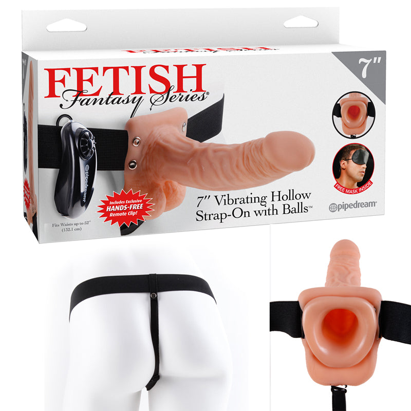 Fetish Fantasy 7" Vibrating Hollow Strap-On w/ Balls